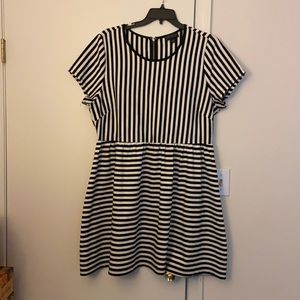 F21 Plus Size Stripe Scuba-knit Flare Dress
